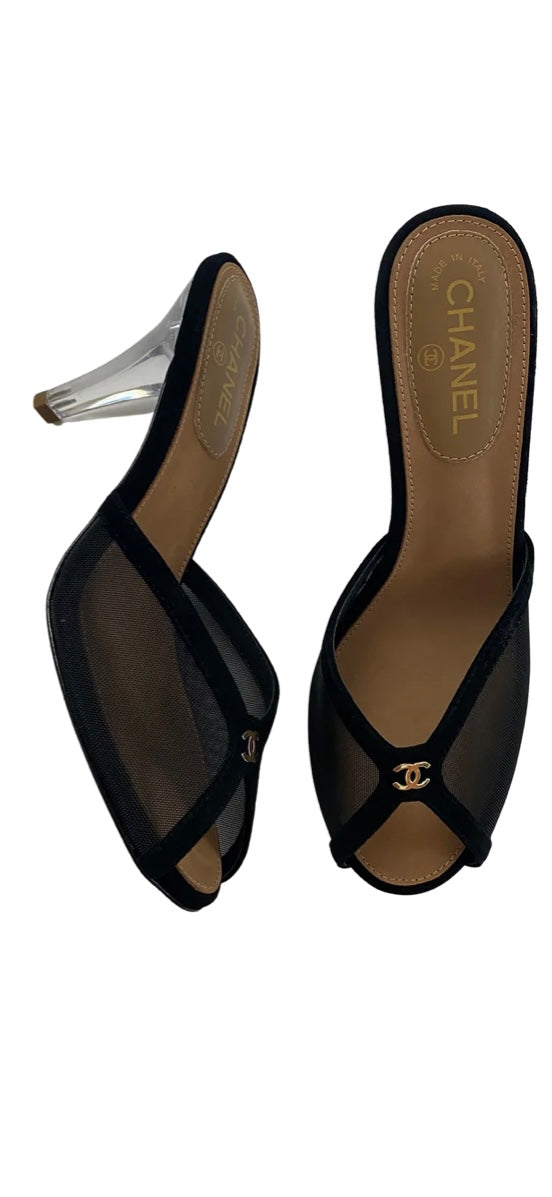 Chanel mesh peep toe 37.5