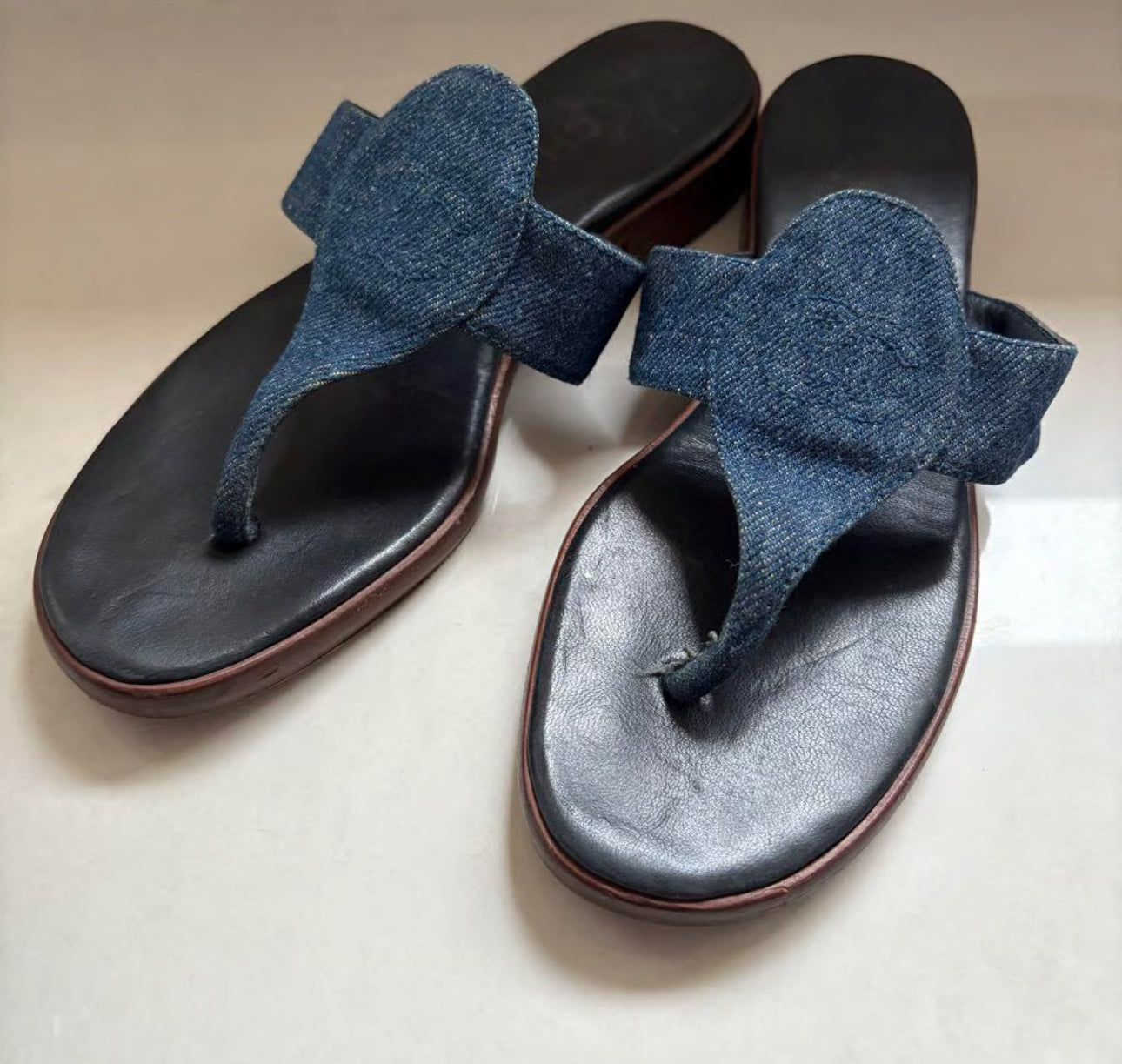 Chanel denim flip flop 38.5