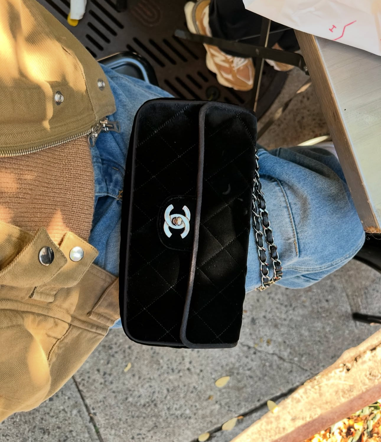 Chanel velvet bag