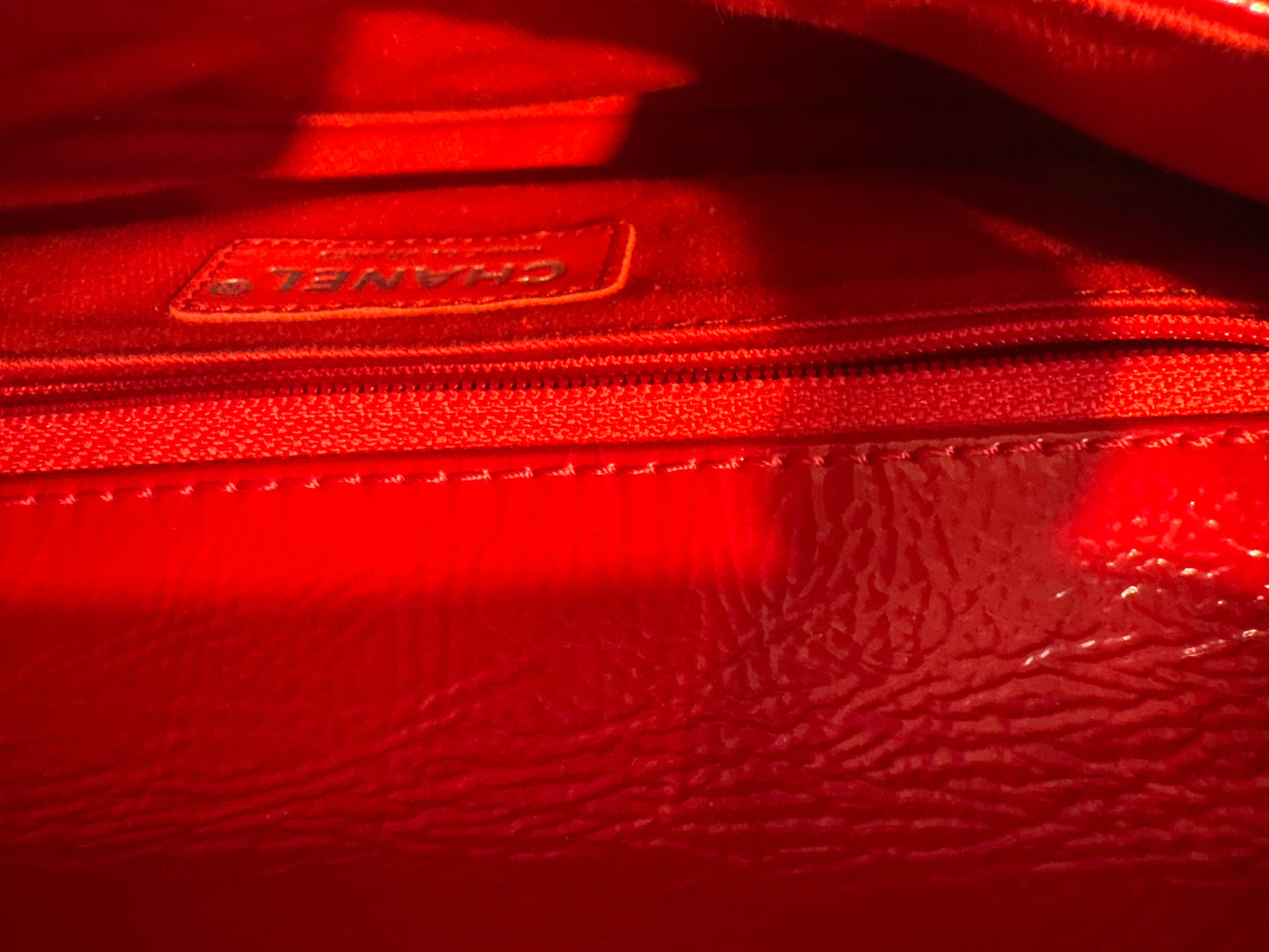 Chanel vinyl red bag
