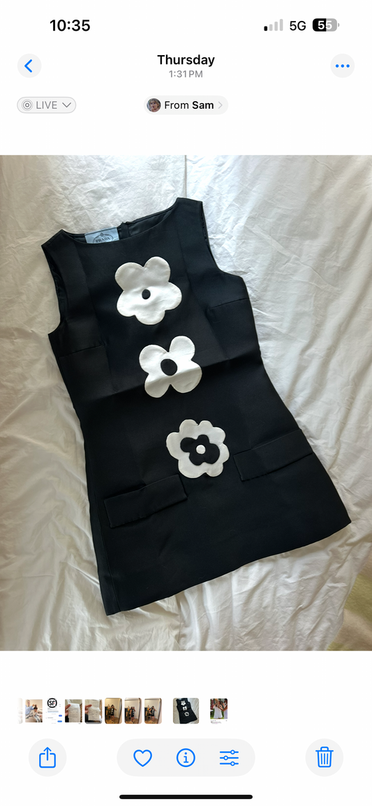 Prada 3 flower dress size 40 (2-4)